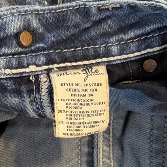 Miss Me Size 24 Tall Long Bootcut Jeans Embellished Pockets Style# JP5740B - Picture 9 of 9